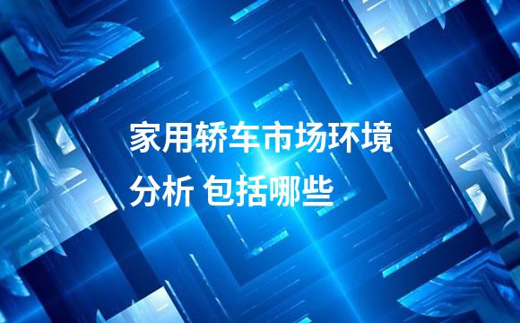 家用轿车市场环境分析 包括哪些